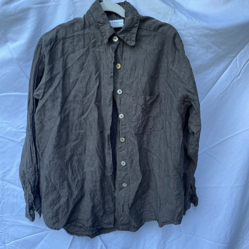 Gray Linen Bryn Walker Button-Up